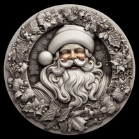 Thumbnail for Santa Sign Silver Dco-00623 For Wreath 10 Round Metal