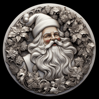 Thumbnail for Santa Sign Silver Dco-00626 For Wreath 10 Round Metal