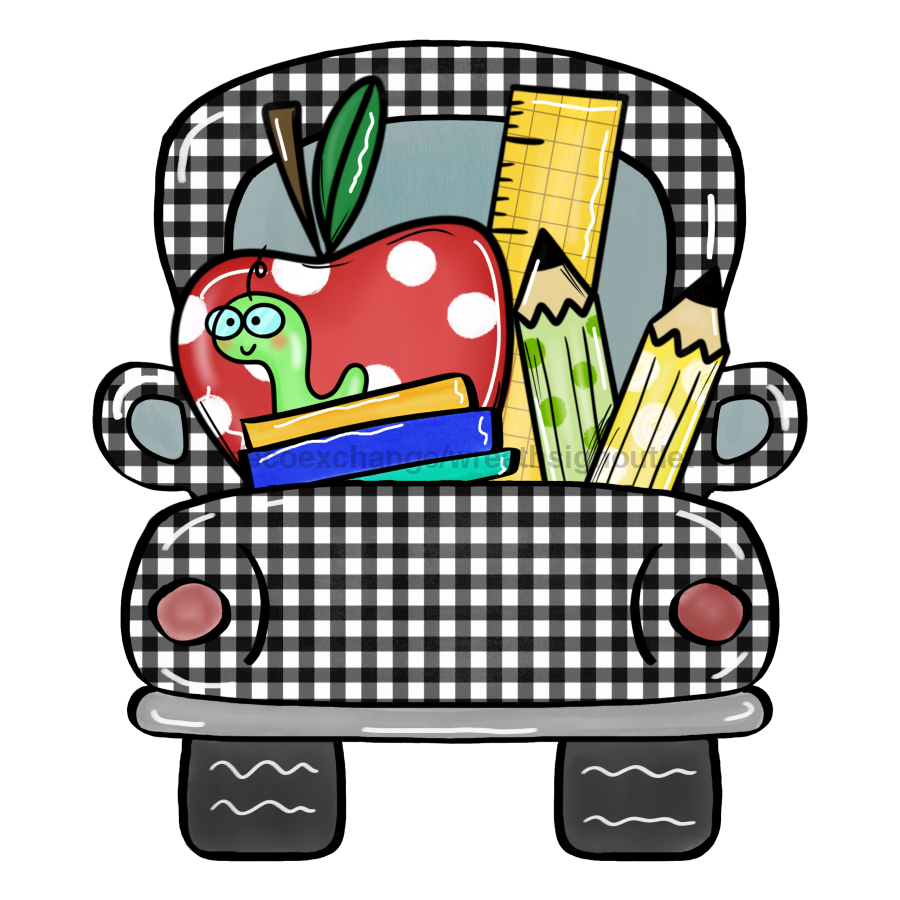 School Sign, Black School Truck Sign, wood sign, DECOE-W-044 - DecoExchange¬Æ