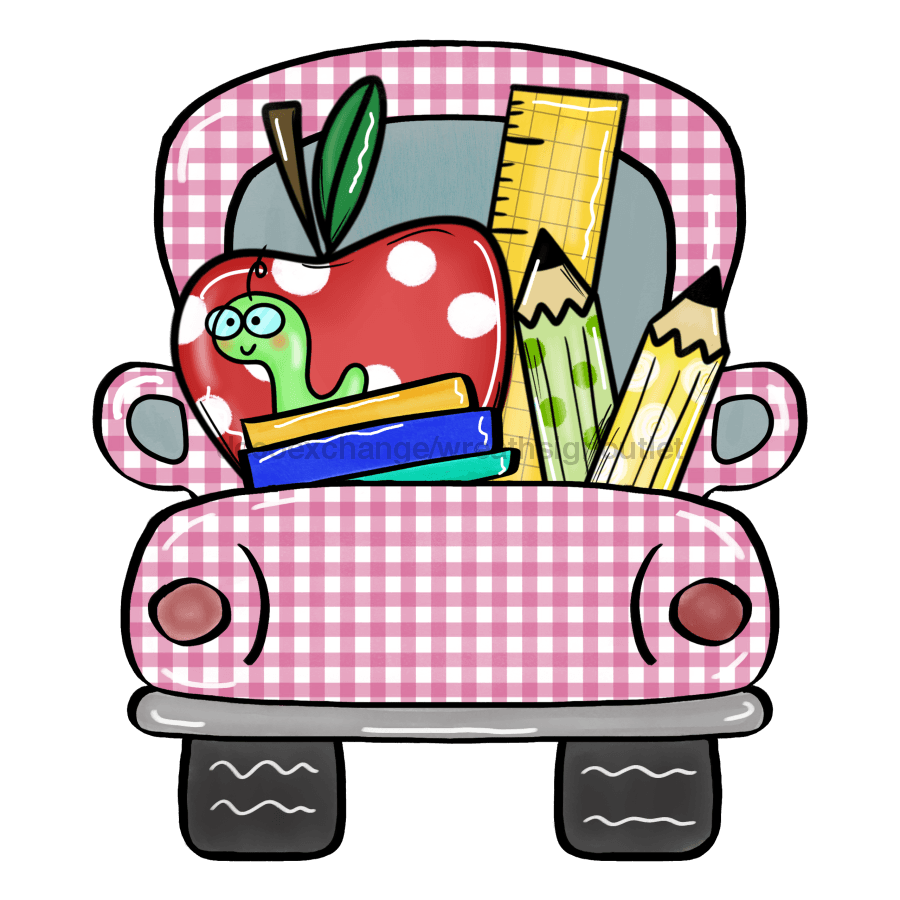 School Sign, Pink School Truck Sign, wood sign, DECOE-W-048 - DecoExchange¬Æ