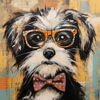 Thumbnail for Shitzu Dog With Glasses Sign Funny Animal Wall Art Dco - 01357 For Wreath 10X10’ Metal