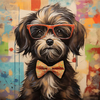 Thumbnail for Shitzu Dog With Glasses Sign Funny Animal Wall Art Dco - 01361 For Wreath 10X10’ Metal