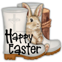Thumbnail for Shrimp Boots Happy Easter 22" Wood Door Hanger - DECOE-W-903673-DH