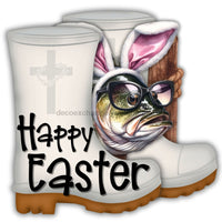 Thumbnail for Shrimp Boots Happy Easter 22" Wood Door Hanger - DECOE-W-903676-DH