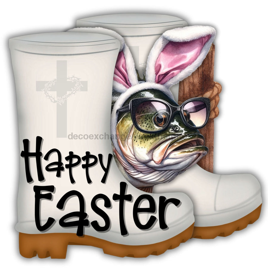 Shrimp Boots Happy Easter 22" Wood Door Hanger - DECOE-W-903676-DH