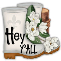 Thumbnail for Shrimp Boots Magnolia Welcome Sha 22" Wood Door Hanger - DECOE-W-903672-DH