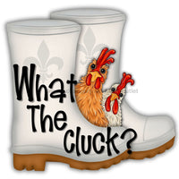 Thumbnail for Shrimp Boots What The Cluck 22" Wood Door Hanger - DECOE-W-903665-DH