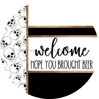 Thumbnail for Skulls Door Hanger, Welcome Brought Beer Door Hanger, DCO-01811-DH, 18