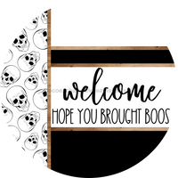 Thumbnail for Skulls Door Hanger, Welcome Brought Boos Door Hanger, DCO-01807-DH, 18