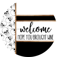 Thumbnail for Skulls Door Hanger, Welcome Brought Wine Door Hanger, DCO-01809-DH, 18