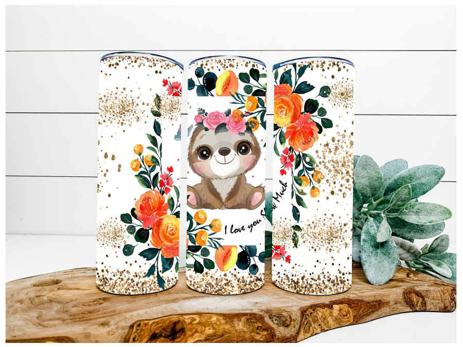 Sloth Tumbler, 20 oz Skinny Tumbler - DECOETUMBLER-112