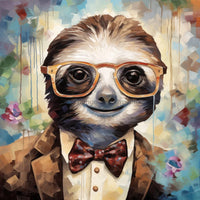 Thumbnail for Sloth With Glasses Sign Funny Animal Wall Art Dco-01141 For Wreath 10X10 Metal
