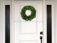 Thumbnail for Small Boxwood Wreath Wood Sign Door Hanger Decoe-W-354 15 22