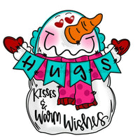 Thumbnail for Snow Man Warm Winter Wishes Door Hanger, MJ-W-00085-DH, 22in Wood Door Hanger