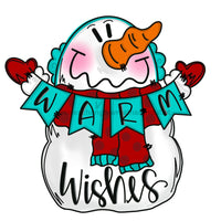 Thumbnail for Snow Man Warm Wishes Door Hanger, MJ-W-00084-DH, 22in Wood Door Hanger