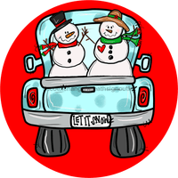 Thumbnail for Wreath Sign, Snowman Christmas Truck, 10