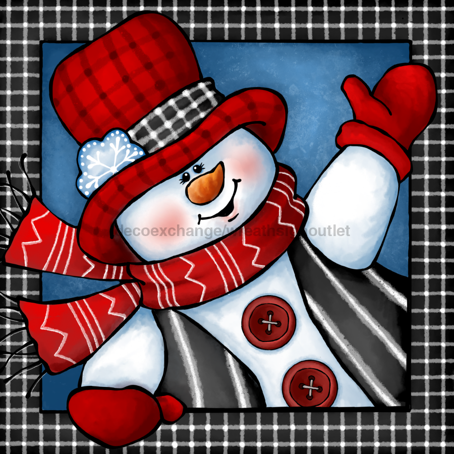 Snowman Sign Christmas Decoe-5249 For Wreath 10X10‚Äô Metal 10‚Äô