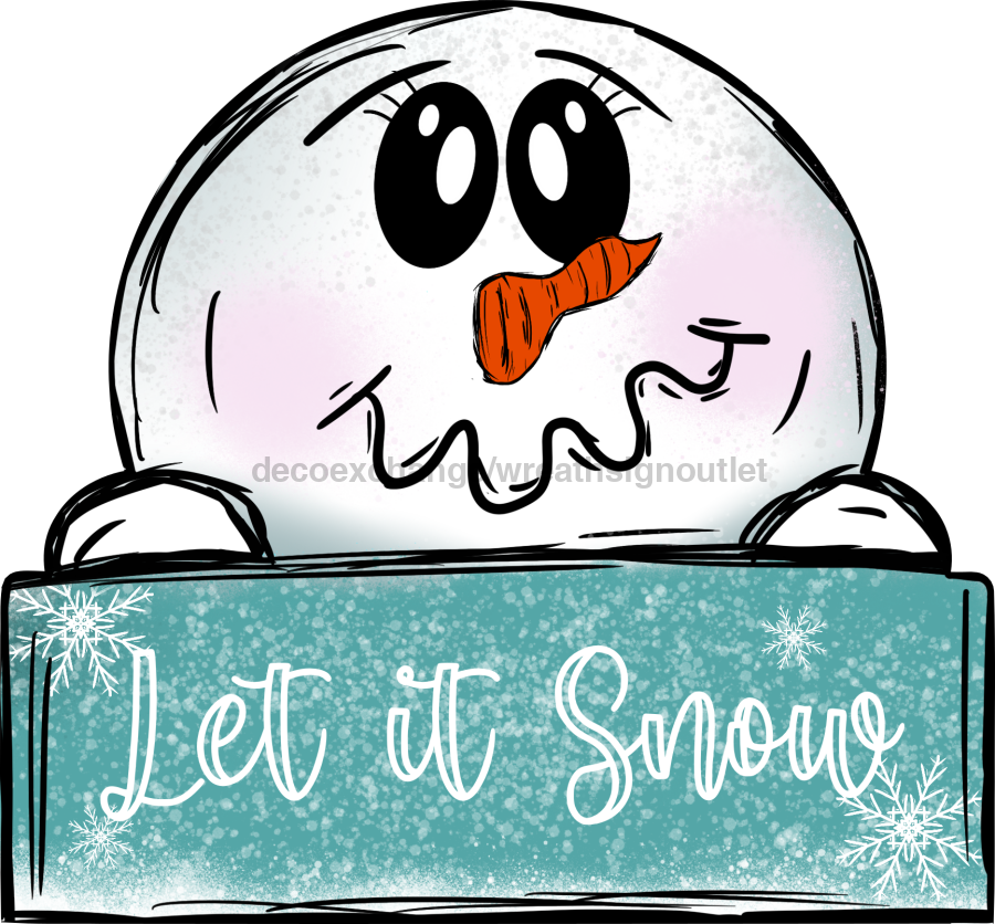 Snowman Let It Snow 22" Wood Door Hanger - DECOE-W-0113-DH