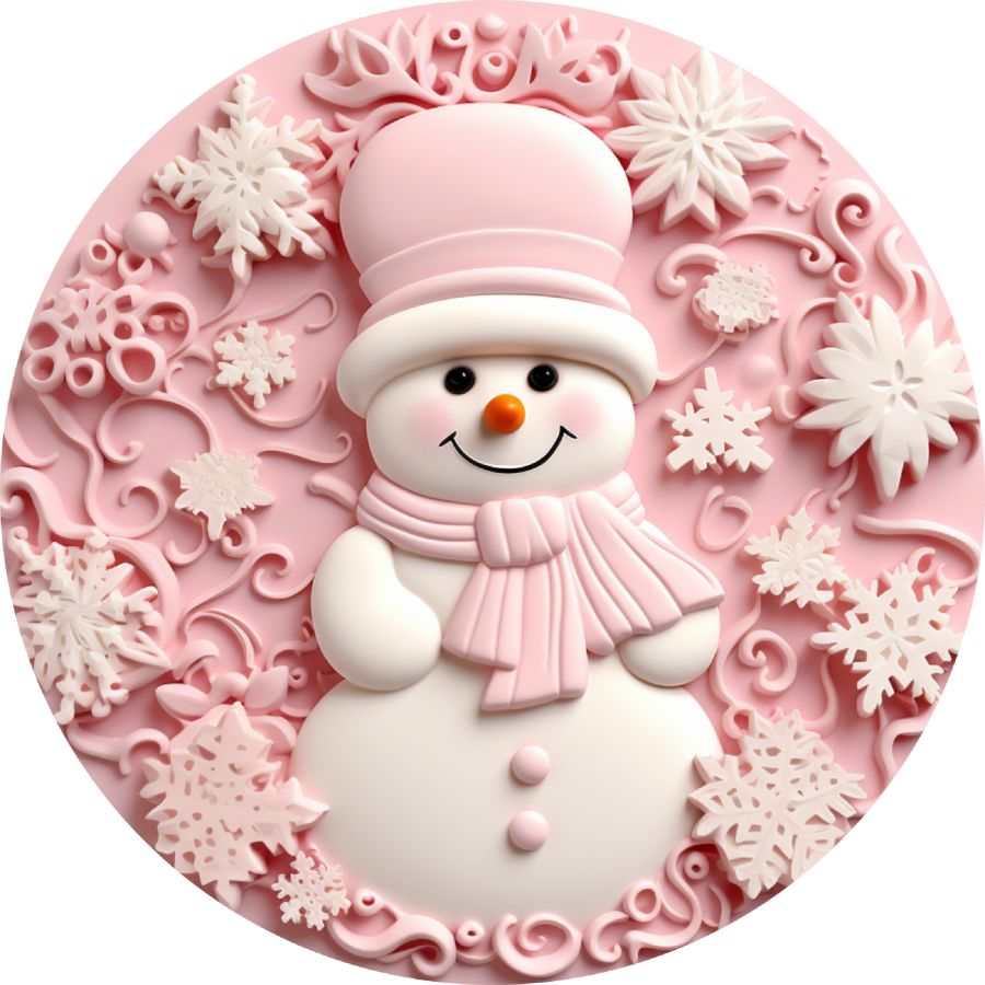 Snowman Winter 10" Metal Wreath Sign - DECOE-4807
