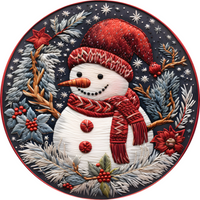 Thumbnail for Snowman Winter 10" Metal Wreath Sign - DECOE-4822