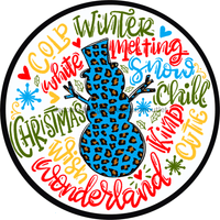 Thumbnail for Wreath Sign, Snowman Typography 10