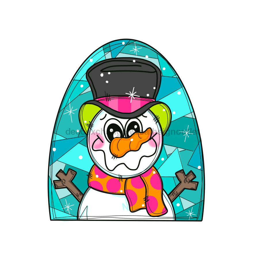 Snowman Wood Wreath Sign Mj-W-00019 14‚Äô