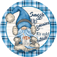 Thumbnail for Wreath Sign, Snugle Up Gnomies, Gnome Christmas Sign, 10