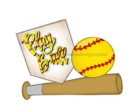 Thumbnail for Softball Sports 22" Wood Door Hanger - DECOE-W-903724-DH