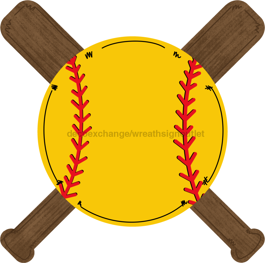 Softball Sports 22" Wood Door Hanger - DECOE-W-408-DH