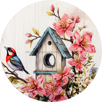 Thumbnail for Spring Door Hanger Bird House Sign Dco-00908-Dh For Wreath 18 Round