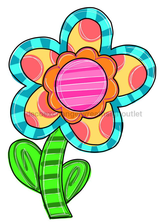 Spring Flower 22" Wood Door Hanger - DECOE-W-524-DH