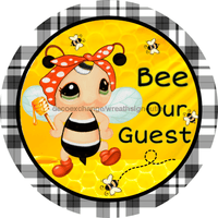 Thumbnail for Wreath Sign, Spring Sign, Bee Sign Black Border, 10