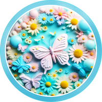Thumbnail for Spring Butterfly 10" Metal Wreath Sign - DECOE-5204