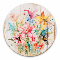 Thumbnail for Spring Sign Floral Dco-00889 For Wreath 10 Round Metal