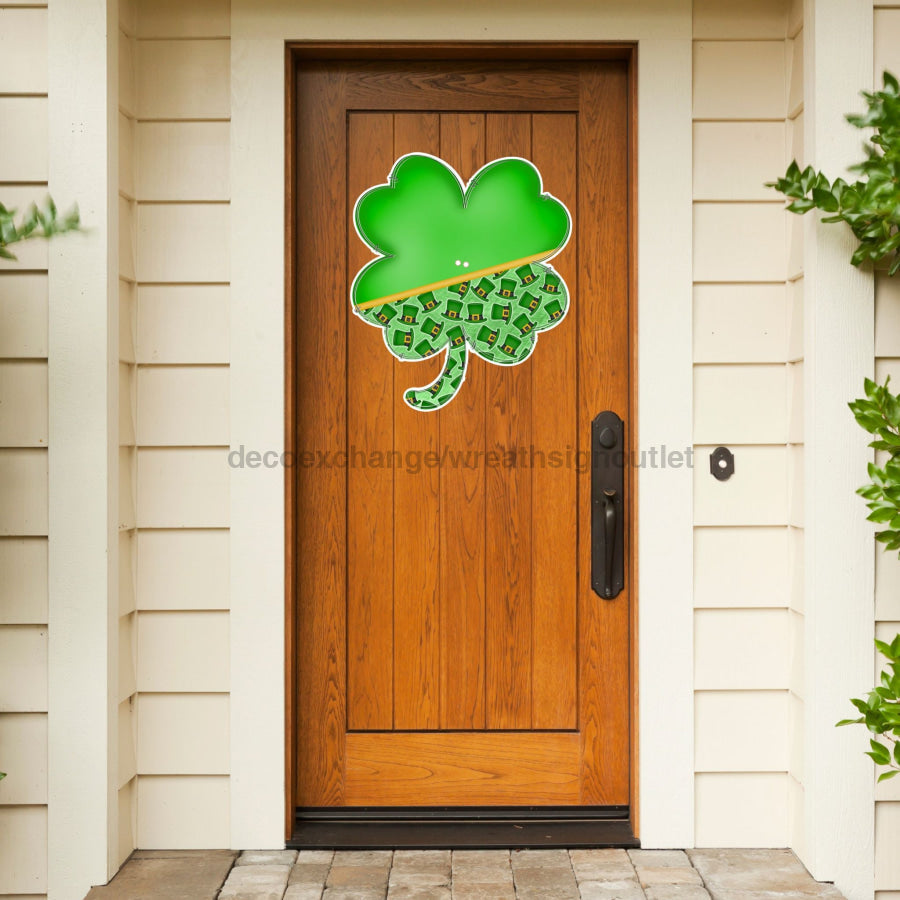 St Patricks Day Cut Bow Holes 22" Wood Door Hanger - DECOE-W-903434-DH