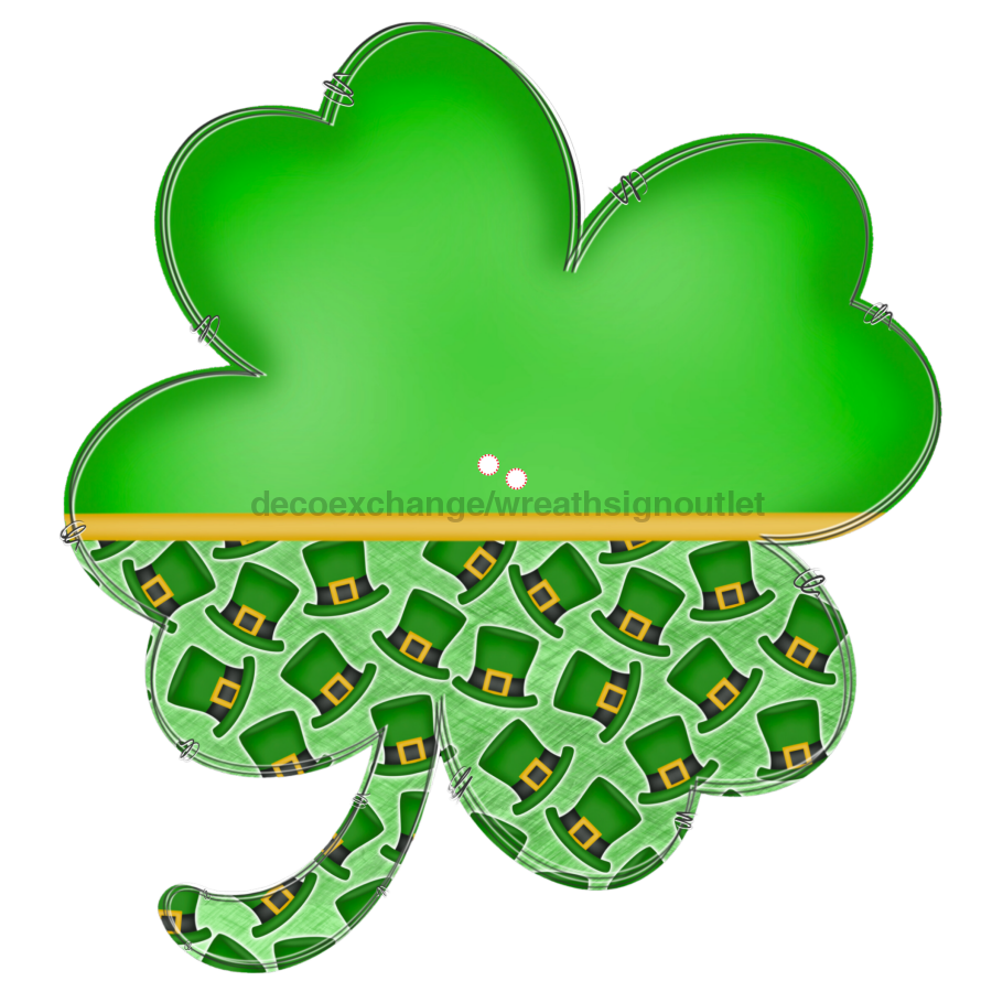 St Patricks Day Cut Bow Holes 22" Wood Door Hanger - DECOE-W-903434-DH