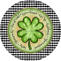 Thumbnail for St Patricks Day Clover Country 10" Metal Wreath Sign - DECOE-4772