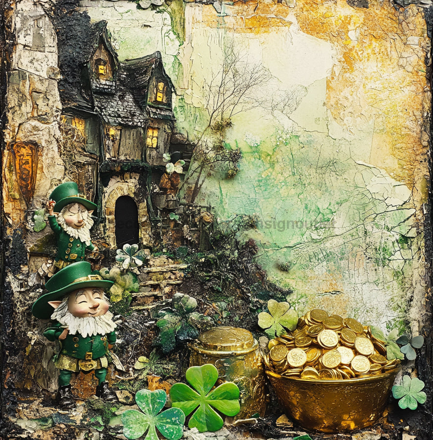 St Patricks Day Sign, Leprechan Sign, DCO-02327, Sign For Wreath, 10x10 Metal Sign