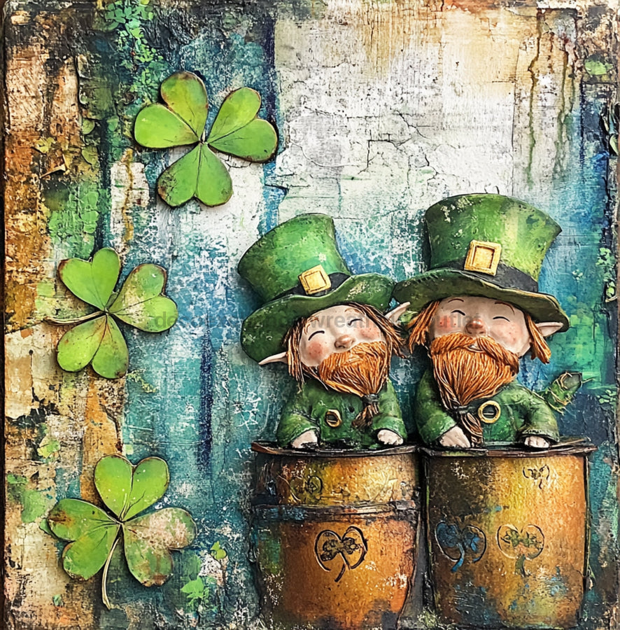 St Patricks Day Sign, Leprechan Sign, DCO-02328, Sign For Wreath, 10x10 Metal Sign