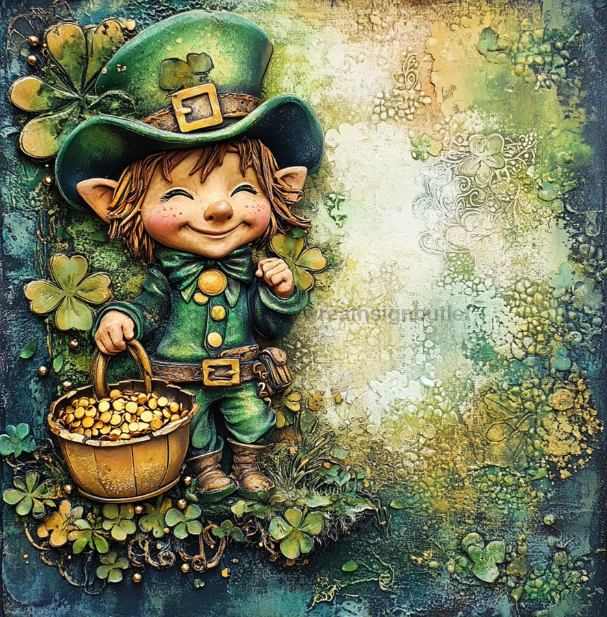 St Patricks Day Sign, Leprechan Sign, DCO-02332, Sign For Wreath, 10x10 Metal Sign