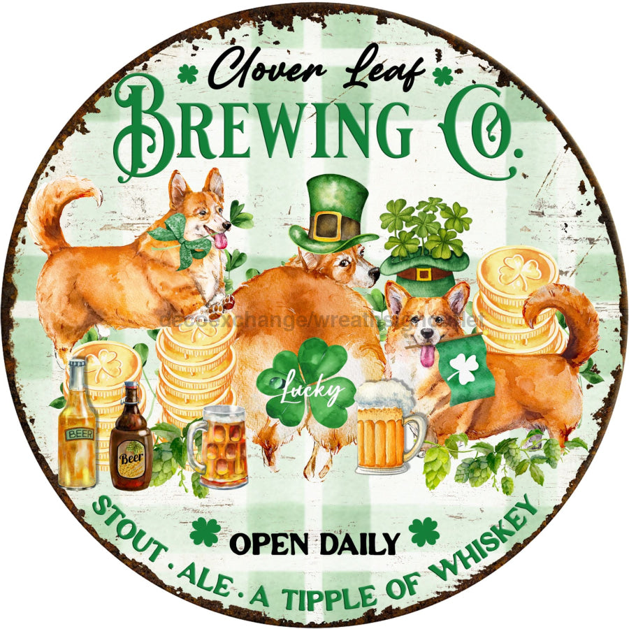 St Patricks Day Rustic 10" Metal Wreath Sign - DECOE-4779