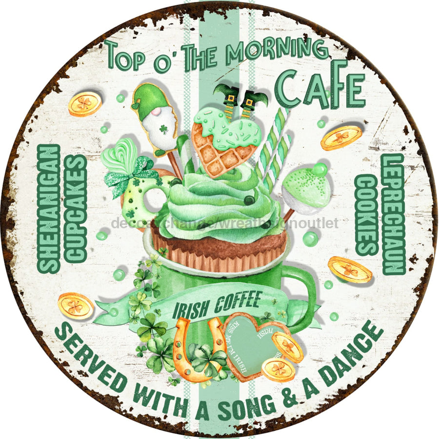 St Patricks Day Rustic 10" Metal Wreath Sign - DECOE-4782