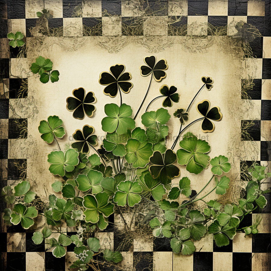 St Patricks Day Vintage 10x10" Metal Wreath Sign - OAW-0020