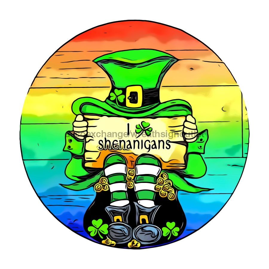 Vinyl Decal, St Patricks Day Sign, 10" Round Metal Sign VINYL-DECOE-287, Sign For Wreath, DecoExchange - DecoExchange