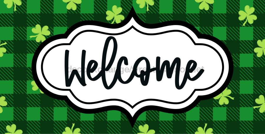 St Patricks Day Welcome Sign Dco-00717 For Wreath 6X12 Metal