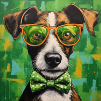 Thumbnail for St Patricks Dog With Glasses Sign Funny Animal Wall Art Dco-01131 For Wreath 10X10 Metal