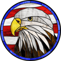 Thumbnail for Stained Glass Sign, Eagle Sign, Patriotic Sign, VINYL-DECOE-4050, 10
