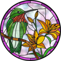 Thumbnail for Stained Glass Sign, Hummingbird Sign, DECOE-4051, 10