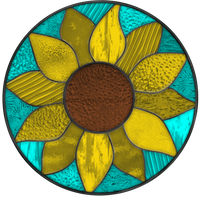 Thumbnail for Stained Glass Sunflower Sign, DECOE-5283-D, Sign For Wreath, 10