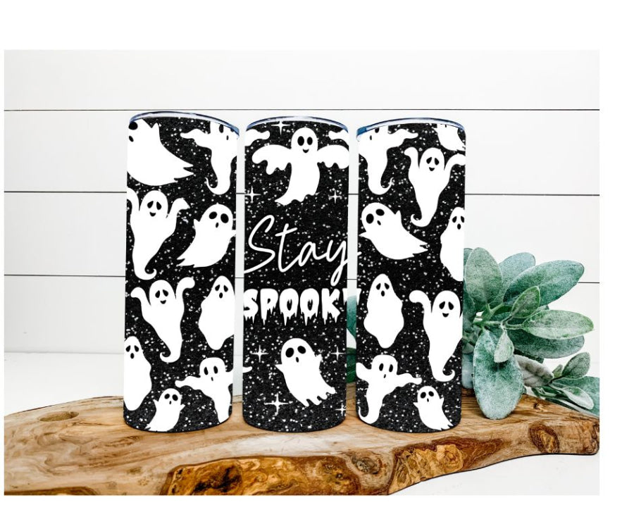 Stay Spooky Tumbler, Halloween Tumbler 20 oz Skinny Tumbler - DECOETUMBLER-236
